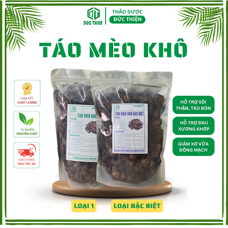 Táo mèo khô Đặc Biệt hỗ trợ tiêu hóa, giảm cân, huyết áp