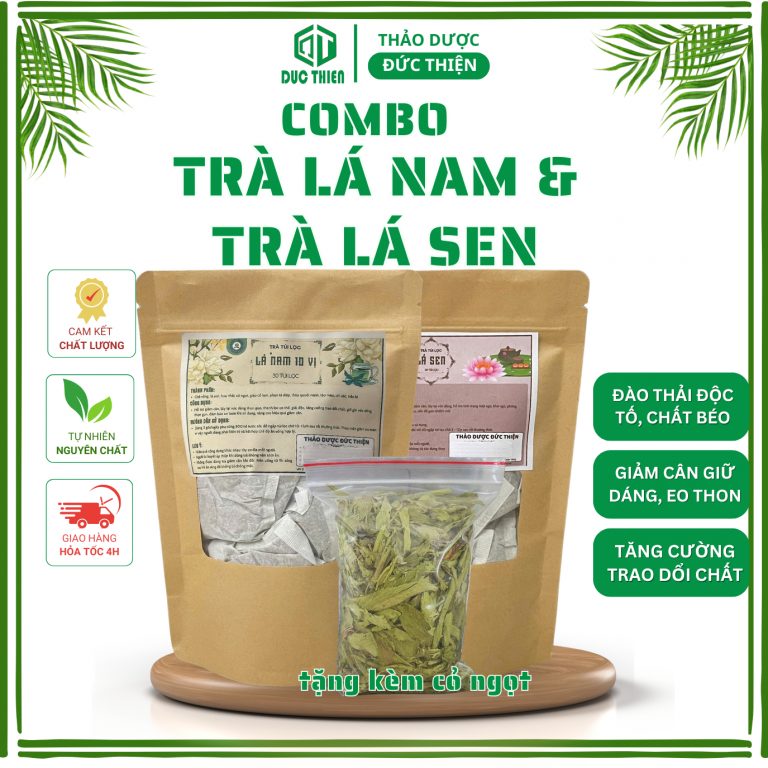 Combo trà lá sen và trà lá nam 10 vị hỗ trợ giảm cân