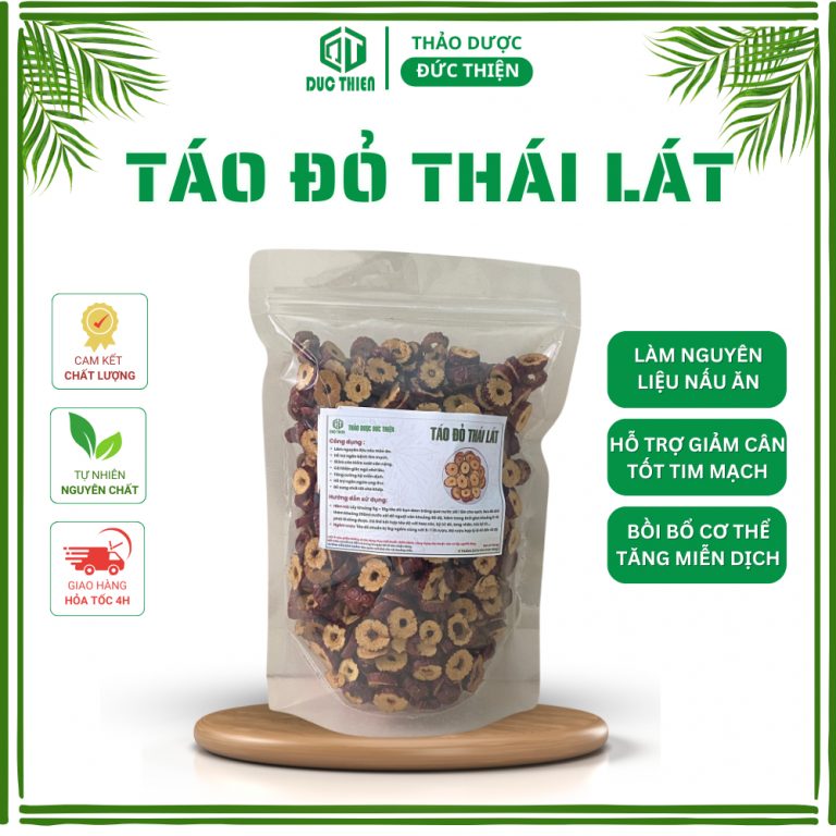 Táo đỏ khô thái lát – bổ máu, hỗ trợ ngủ ngon